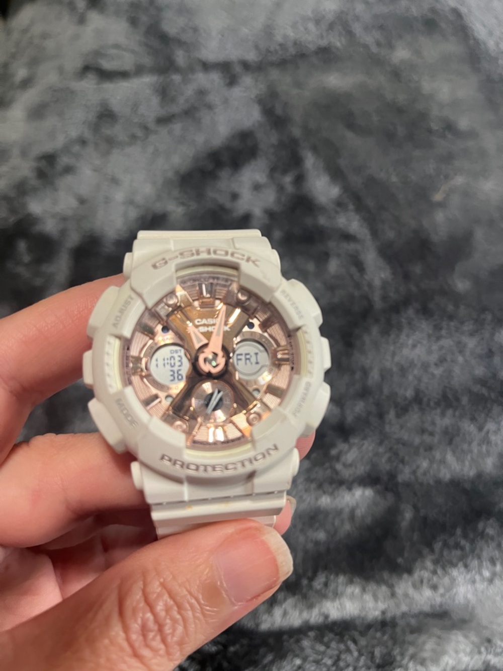 G-Shock Women's White Watch with Rose Gold Dial